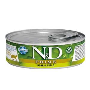 N&D NATURAL & DELICIOUS ND Cat Boar & Apple konservi kaķiem 6 x 80g