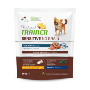 Natural Trainer Mini Adult Sensitive no grain Trout ar foreli 800g