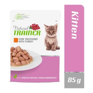 Natural Trainer Kitten with Turkey konservi kaķēniem ar tītaru 12 x 85g