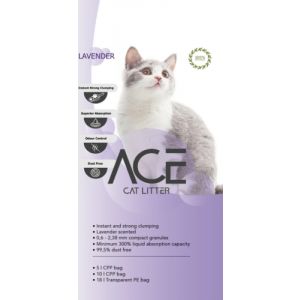ACE Lavender CAT LITTER cementējošās smiltis kaķu tualetei ar lavandu 5L