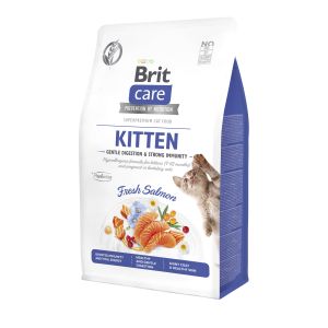 Brit Care Cat GF Kitten Gentle Digestion&Strong Immunity bezgarudu barība kaķēniem ar lasi 400g