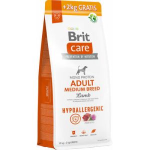 Brit Care HP Adult Medium Lamb&Rice bezgraudu barība ar jēru 12+2kg