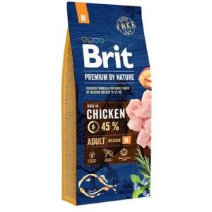  BRIT PREMIUM By Nature Adult M barība vidējo šķirņu suņiem ar vistu 15kg 