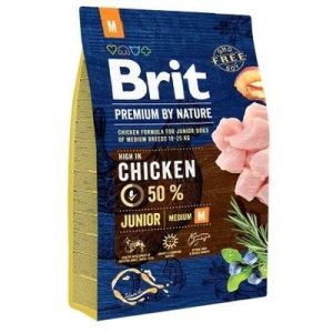 BRIT PREMIUM By Nature Junior M barība vidējo šķirņu kucēniem ar vistu 3kg 