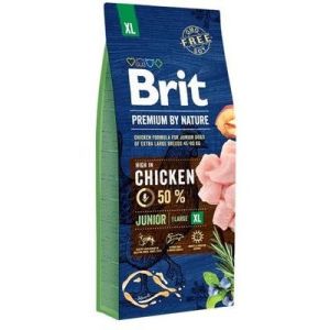 BRIT PREMIUM By Nature Junior XL sausā barība īpaši lielo šškirņu kucēniem ar vistu 15kg 