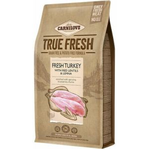Carnilove Dog True Fresh Turkey bezgraudu barība visu šķirņu pieaugušiem suņiem  ar tītaru 4 kg