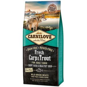 CARNILOVE Fresh Carp & Trout for Adult bezgraudu barība jebkura izmēra pieaugušiem suņiem ar karpu 12 kg 