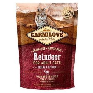 CARNILOVE Reindeer Adult Cat Energy & Outdoor bezgraudu barība kaķiem ar briedi un mežacūku 2kg