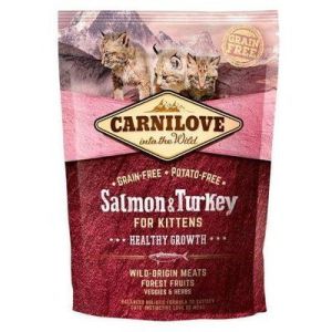CARNILOVE Salmon & Turkey for Kittens bezgraudu sausā barība kaķēniem ar lasi un tītaru 2kg