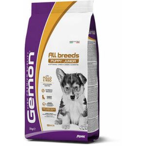 GEMON Dog ALL BREEDS Puppy & Junior with chicken & rice  barība jebkura izmēra kucēniem ar vistu 15 kg