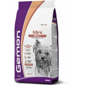 GEMON Dog MINI Adult with salmon & rice barība maza izmēra suņiem ar lasi 3 kg 