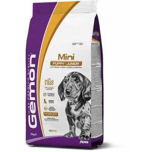GEMON Dog MINI Puppy & Junior with chicken & rice barība maza izmēra kucēniem ar vistu3 kg 