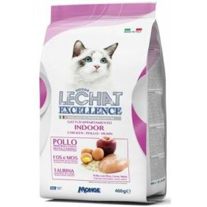 LECHAT Excellence Indoor sausā barība kaķiem kuri dzīvo iekštelpās ar vistu 400g