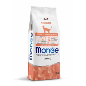 MONGE Adult Monoprotein Salmon pieaugušiem kaķiem ar lasi 10kg