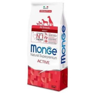  MONGE ALL BREEDS Adult Active with Chicken barība visu šķirņu suņiem ar vistu 12kg 