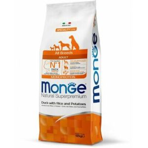 Monge All Breeds Adult Monoprotein Duck with Rice and Potatoes visu šķirņu suņiem ar pīli un kartupeļiem 12kg 