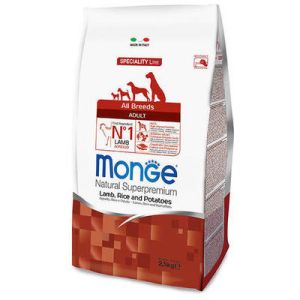 MONGE ALL BREEDS Adult Lamb, Rice and Potatoes barība vistu šķirņu suņiem ar jēru 12kg 