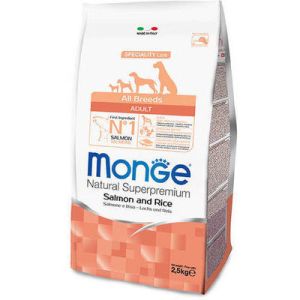 MONGE ALL BREEDS Adult Salmon and Rice visu šķirņu suņiem ar lasi 12kg 
