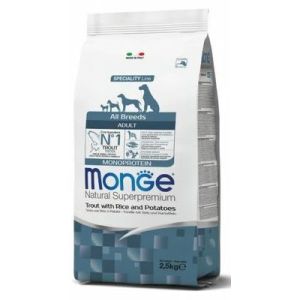 MONGE ALL BREEDS Adult Trout  barība visu šķirņu suņiem ar foreli 12kg 