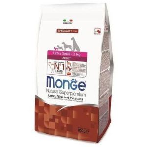 MONGE EXTRA SMALL Adult Lamb, Rice and Potatoes barība maza auguma suņiem ar jēru 2.5kg