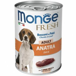 Monge Fresh Chunks ADULT with Duck konservi suņiem ar pīli 12 x 400g