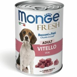 Monge Fresh Chunks ADULT with Veal konservi suņiem ar teļa gaļu 12 x 400g