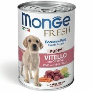 Monge Fresh Chunks PUPPY with Veal & Vegetables konservi kucēniem ar teļu un dārzeņiem 6 x 400g