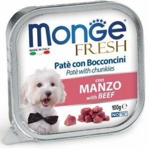 Monge Fresh pate with Beef konservi suņiem pastēte ar liellopu 12 x 100g