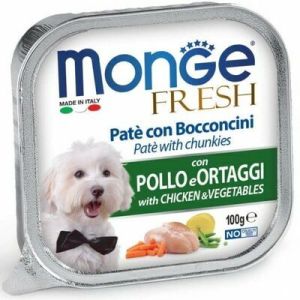 Monge Fresh pate with Chicken & Vegetable konservi suņiem pastēte ar vistu un dārzeņiem 6 x 100g
