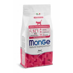 MONGE Kitten Monoprotein Beef sausā barība kaķēniem ar liellopa gaļu 400g