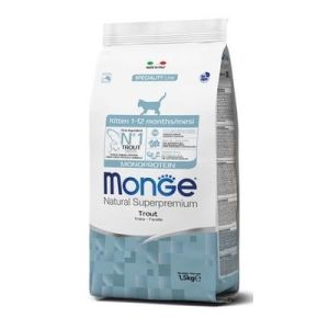 MONGE Kitten Monoprotein Trout sausā barība kaķēniem ar foreli 400g