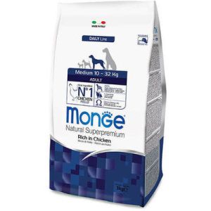 MONGE MEDIUM Adult sausā barība suņiem ar vistas gaļu 12kg 
