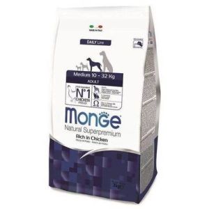 MONGE MEDIUM Adult sausā barība suņiem ar vistas gaļu 3kg 