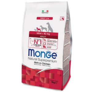 MONGE MINI Adult barība mazo šķirņu suņiem ar vistu 3kg 