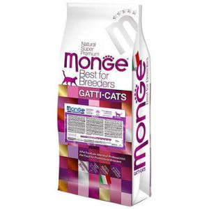 MONGE Natural Adult sausā barība pieaugušiem kaķiem ar cāli 10kg