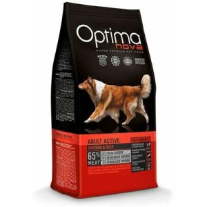 OPTIMANOVA Adult Active Chicken & Rice barība pieaugušiem suņiem ar vistu 12 kg