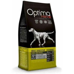 OPTIMANOVA Adult Digestive GF Rabbit & Potato barība pieaugušiem suņiem ar vistu 12 kg