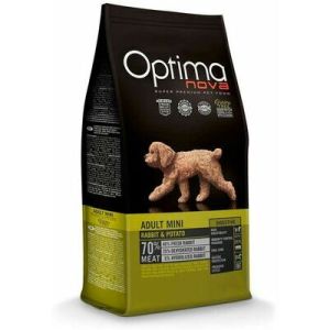 OPTIMANOVA Adult Mini Digestive GF Rabbit & Potato barība mazo šķirņu pieaugušiem suņiem ar trusi 800 g