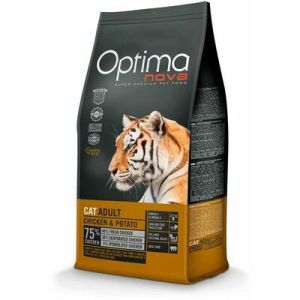 OPTIMANOVA Cat Adult GF Chicken & Potato sausā barība kaķiem ar vistu 2 kg