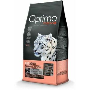 OPTIMANOVA Cat Adult GF Salmon & Potato sausā barība kaķiem ar lasi un kartupeļiem 2 kg