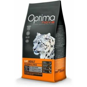 OPTIMANOVA Cat Adult Salmon & Rice  sausā barība kaķiem ar lasi un rīsiem 2 kg