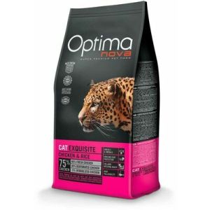 OPTIMANOVA Cat Exquisite Chicken & Rice sausā barība izvēlīgiem kaķiem ar vistu 2 kg