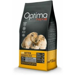 OPTIMANOVA Cat Kitten Chicken & Rice sausā barība kaķēniem ar vistu 8kg