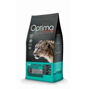 OPTIMANOVA Cat Sterilised Chicken & Rice barība pieaugušiem sterilizētiem kaķiem ar vistu 2kg