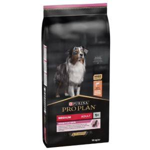 Pro Plan Adult Medium Sensitive Skin barība vidējo šķirņu suņiem ar jūtīgu ādu, lasis 14kg